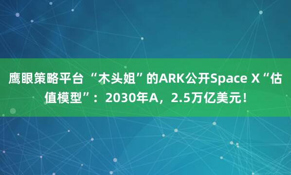 鹰眼策略平台 “木头姐”的ARK公开Space X“估值模型”:2030年A,2.5万亿美元!