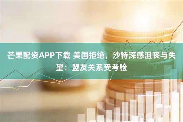 芒果配资APP下载 美国拒绝，沙特深感沮丧与失望：盟友关系受考验